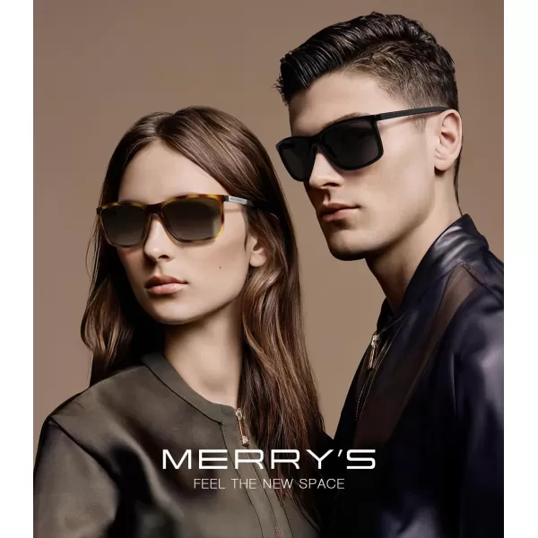 MERRYS Unisex Rectangle Polarized Sunglasses For Fishing Driving Golf Aluminum Temple S8658Black FrameBlack LensBlack Temples