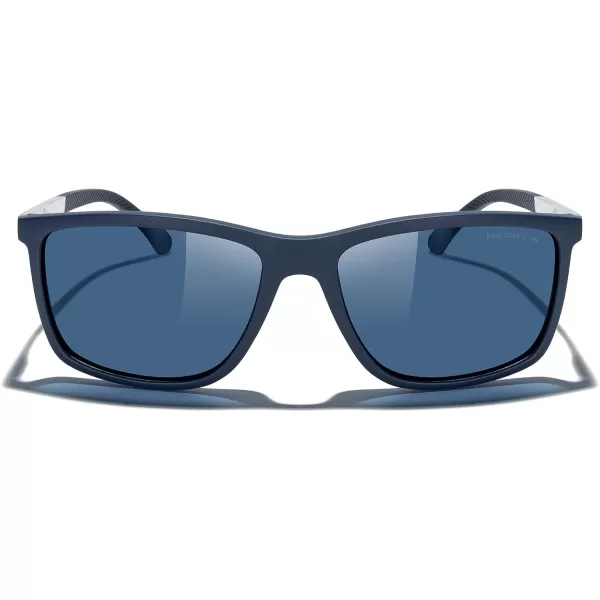 MERRYS Unisex Rectangle Polarized Sunglasses For Fishing Driving Golf Aluminum Temple S8658Blue FrameBlue LensSilver Temples