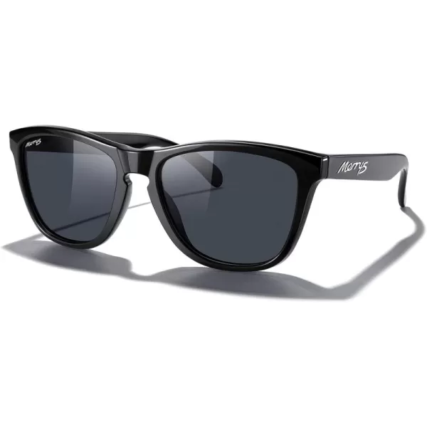 MERRYS Classic Square Polarized Sunglasses For Men Women Fashion Trend Sports Sunglasses S9013Black FrameBlack Polarized Lens