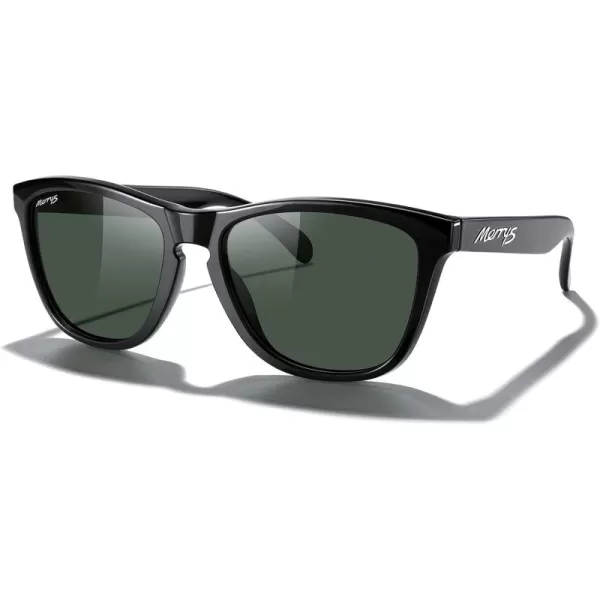 MERRYS Classic Square Polarized Sunglasses For Men Women Fashion Trend Sports Sunglasses S9013Black FrameGreen Polarized Lens