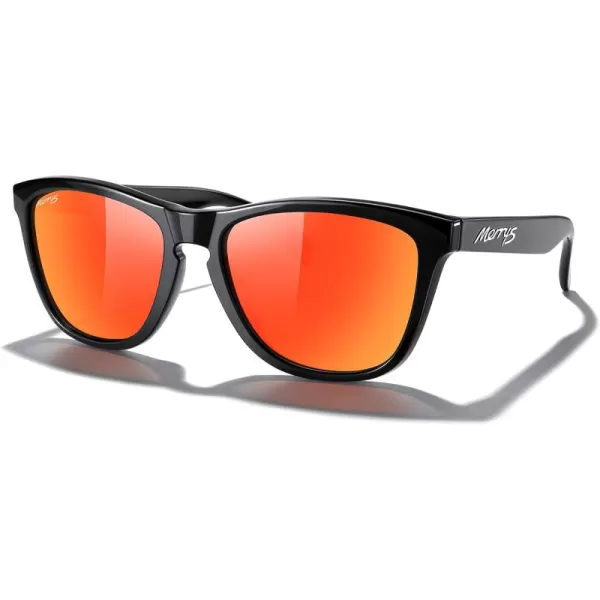 MERRYS Classic Square Polarized Sunglasses For Men Women Fashion Trend Sports Sunglasses S9013Black FrameRed Mirror Polarized Lens