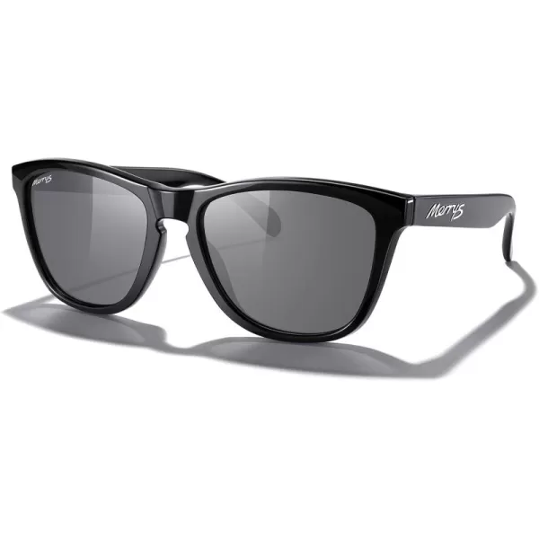 MERRYS Classic Square Polarized Sunglasses For Men Women Fashion Trend Sports Sunglasses S9013Black FrameSilver Mirror Polarized Lens
