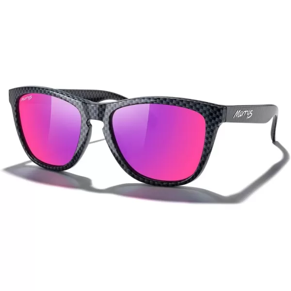 MERRYS Classic Square Polarized Sunglasses For Men Women Fashion Trend Sports Sunglasses S9013Limited Black FramePurple Mirror Polarized Lens