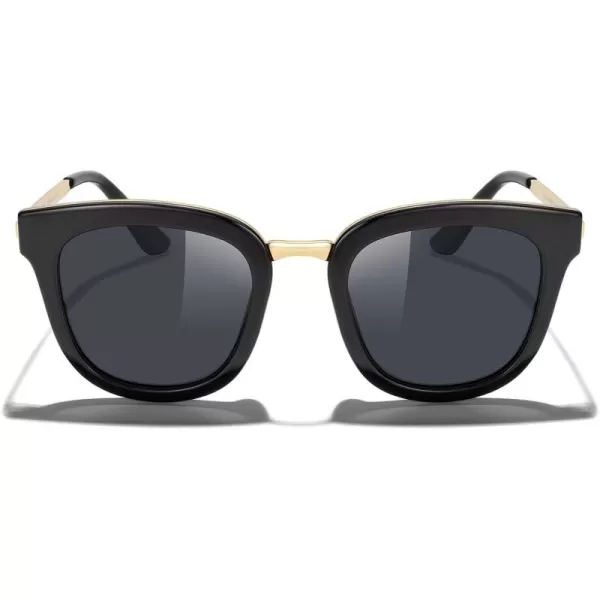 MERRYS Girls Cat Eye Sunglasses for kids Children Polarized Sunglasses S7001Zblack FrameGold MetalBlack Lens