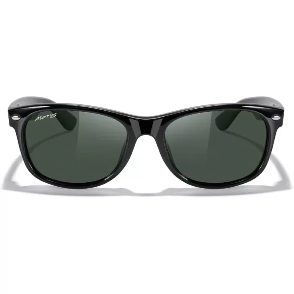 MERRYS Polarized Unisex Shades Sunglasses for Men and Women Vintage Polarized Sun Glasses Mirror LensBlack FrameG15 Lens