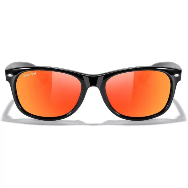 MERRYS Polarized Unisex Shades Sunglasses for Men and Women Vintage Polarized Sun Glasses Mirror LensBlack FrameRed Mirror Lens