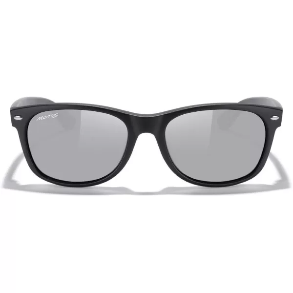 MERRYS Polarized Unisex Shades Sunglasses for Men and Women Vintage Polarized Sun Glasses Mirror LensMatte Black FrameSilver Mirror Lens
