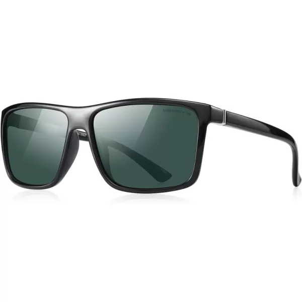 MERRYS Rectangular Polarized Sports Sunglasses for Men Women Cycling Driving Fishing UV400 Protection S8225Black FrameGray MetalG15 Lens