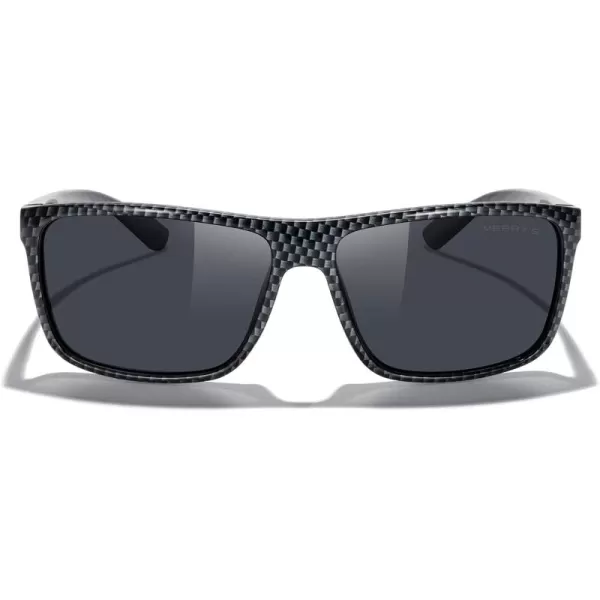 MERRYS Rectangular Polarized Sports Sunglasses for Men Women Cycling Driving Fishing UV400 Protection S8225Limited Black FrameGray MetalBlack Lens
