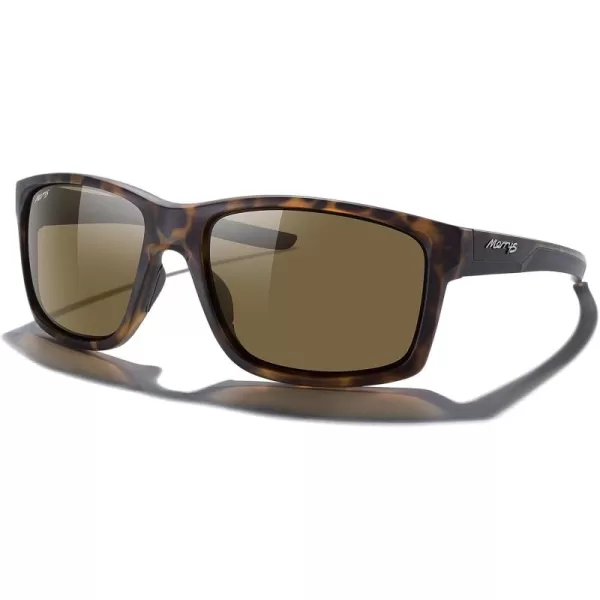 MERRYS Sports Polarized Sunglasses For Men Women Cycling Running Driving Golf Fishing UV400 Protection S9266Leopard FrameBrown Polarized Lens