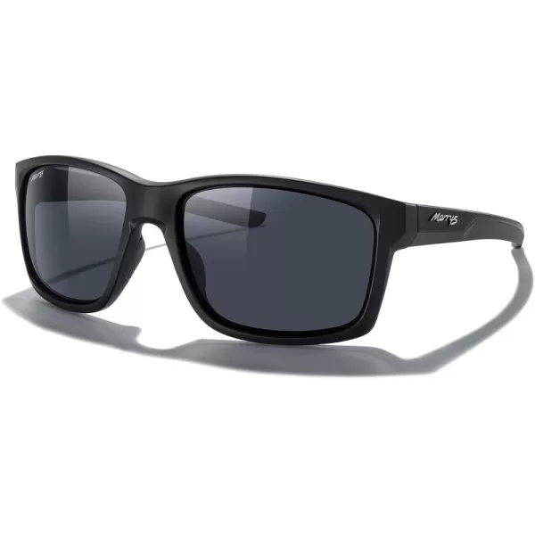 MERRYS Sports Polarized Sunglasses For Men Women Cycling Running Driving Golf Fishing UV400 Protection S9266Matte Black FrameBlack Polarized LensBlack Temples