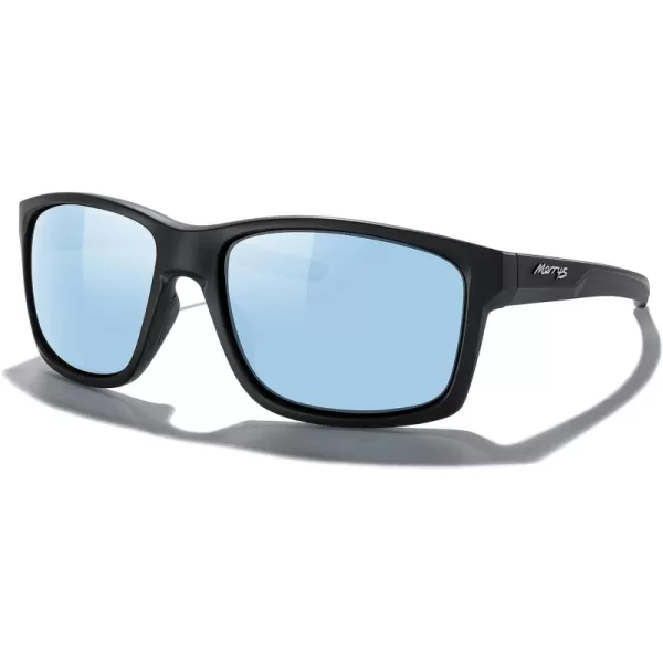 MERRYS Sports Polarized Sunglasses For Men Women Cycling Running Driving Golf Fishing UV400 Protection S9266Matte Black FrameSky Blue Mirror Polarized Lens