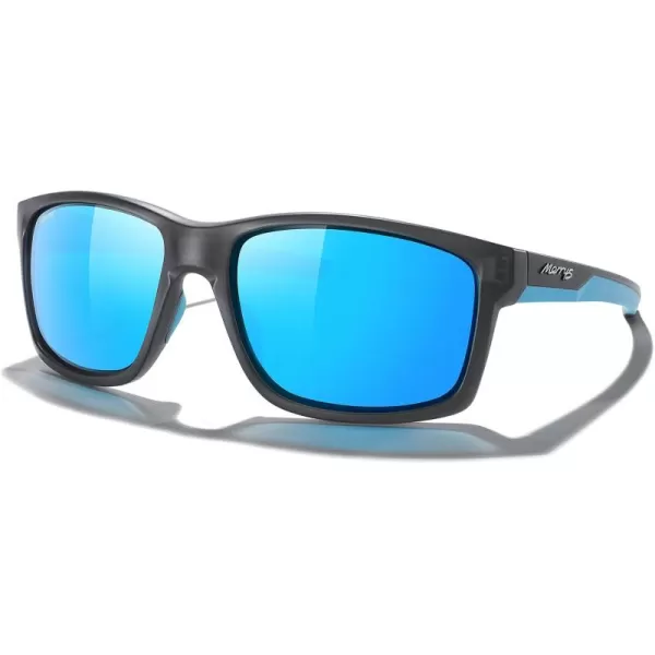 MERRYS Sports Polarized Sunglasses For Men Women Cycling Running Driving Golf Fishing UV400 Protection S9266Matte Gray FrameBlue Mirror Polarized Lens