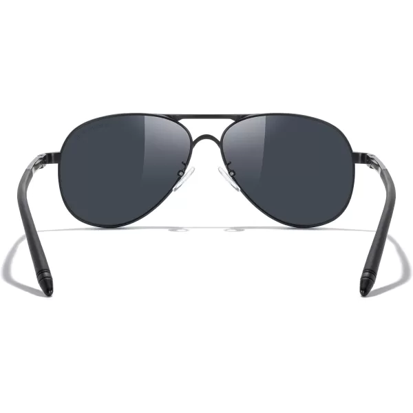 MERRYS Aviator Sunglasses For Men Women Polarized Driving Sun glasses UV400 Protection S8513Black FrameBlack BridgeBlack Lens