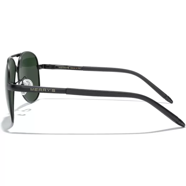 MERRYS Aviator Sunglasses For Men Women Polarized Driving Sun glasses UV400 Protection S8513Black FrameBlack BridgeG15 Lens