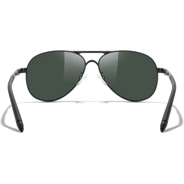 MERRYS Aviator Sunglasses For Men Women Polarized Driving Sun glasses UV400 Protection S8513Black FrameBlack BridgeG15 Lens
