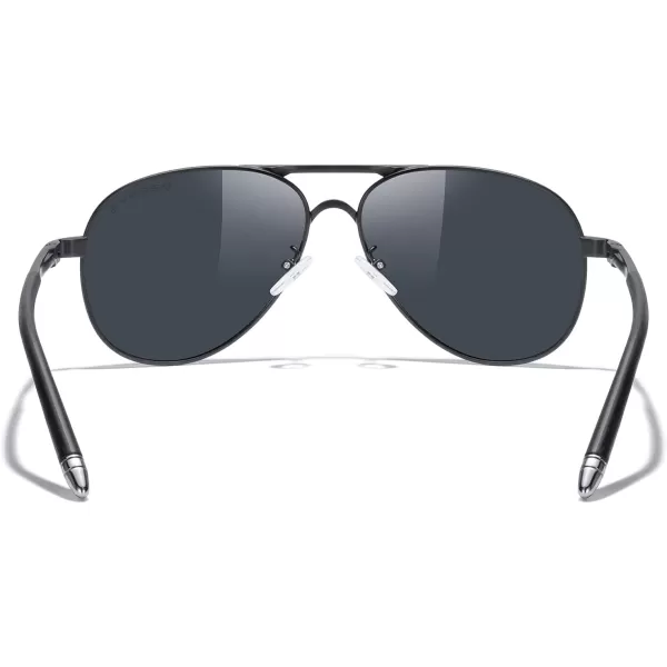 MERRYS Aviator Sunglasses For Men Women Polarized Driving Sun glasses UV400 Protection S8513Black FrameSilver BridgeBlack Lens