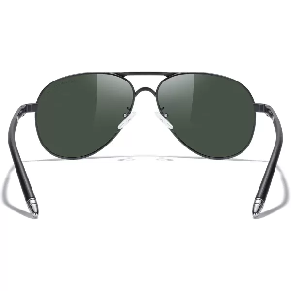 MERRYS Aviator Sunglasses For Men Women Polarized Driving Sun glasses UV400 Protection S8513Black FrameSilver BridgeG15 Lens