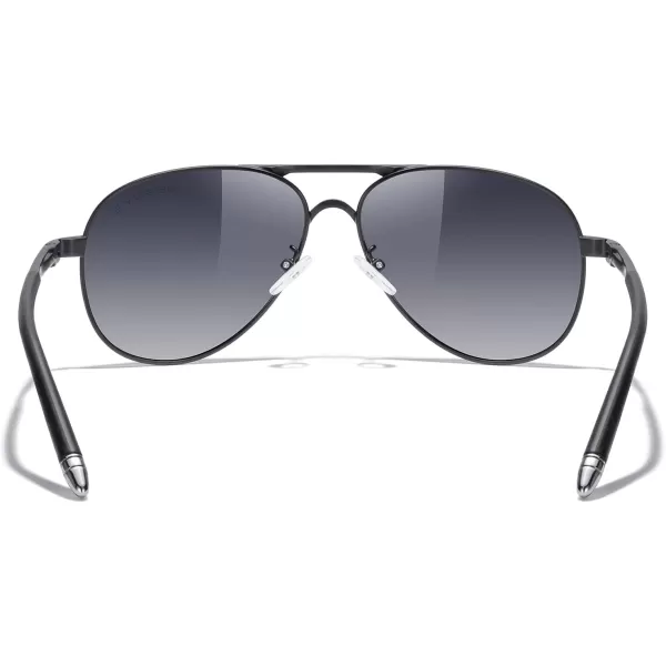 MERRYS Aviator Sunglasses For Men Women Polarized Driving Sun glasses UV400 Protection S8513Black FrameSilver BridgeGray Gradient Lens