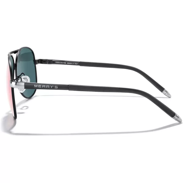 MERRYS Aviator Sunglasses For Men Women Polarized Driving Sun glasses UV400 Protection S8513Black FrameSilver BridgePink Mirror Lens