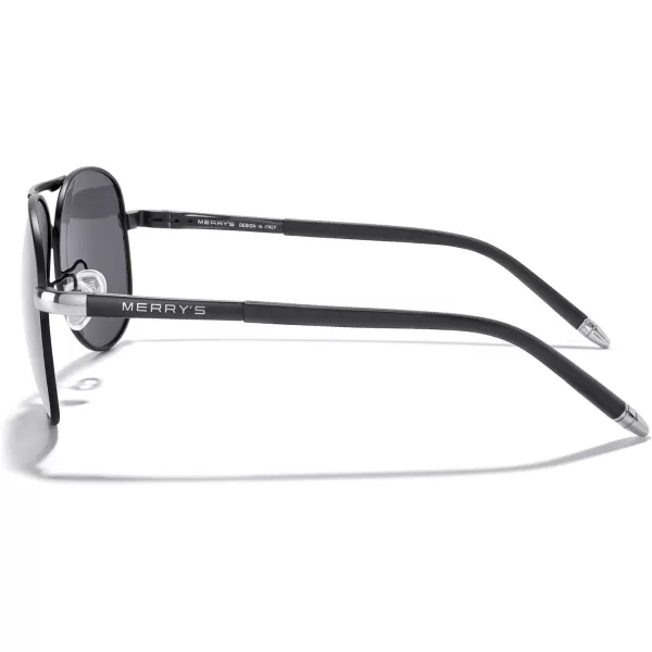 MERRYS Aviator Sunglasses For Men Women Polarized Driving Sun glasses UV400 Protection S8513Black FrameSilver BridgeSilver Mirror Lens