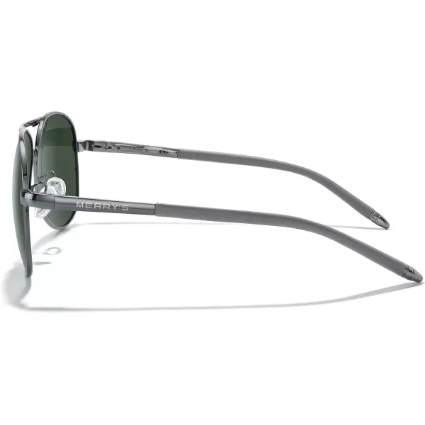 MERRYS Aviator Sunglasses For Men Women Polarized Driving Sun glasses UV400 Protection S8513Gray FrameGray BridgeG15 Lens