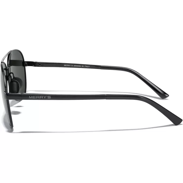 MERRYS Aviator Sunglasses for Men Women  Polarized Driving Sun glasses Mirrored Lens UV 400 Protection 58 MMBlack FrameG15 Lens