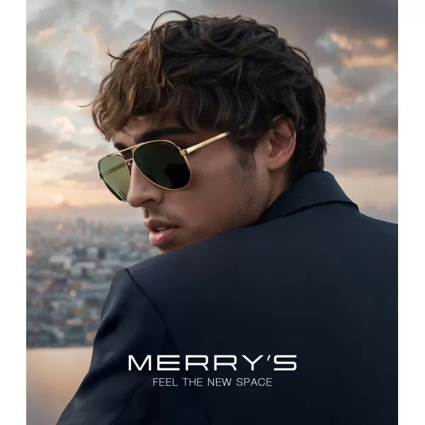 MERRYS Aviator Sunglasses for Men Women  Polarized Driving Sun glasses Mirrored Lens UV 400 Protection 58 MMGold FrameG15 Lens
