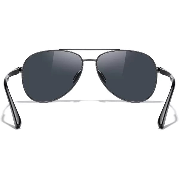 MERRYS Aviator Sunglasses for Men Women  Polarized Driving Sun glasses Mirrored Lens UV 400 Protection 58 MMGray FrameBlack Lens