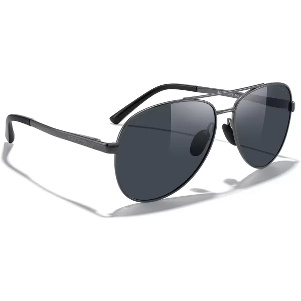 MERRYS Aviator Sunglasses for Men Women  Polarized Driving Sun glasses Mirrored Lens UV 400 Protection 58 MMGray FrameBlack Lens