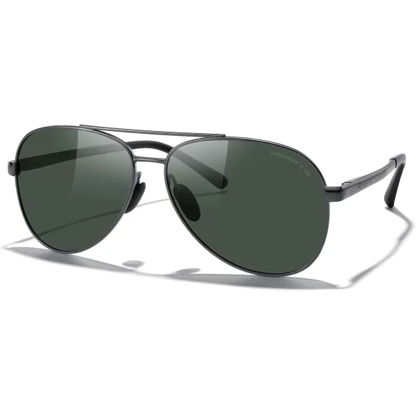 MERRYS Aviator Sunglasses for Men Women  Polarized Driving Sun glasses Mirrored Lens UV 400 Protection 58 MMGray FrameG15 Lens