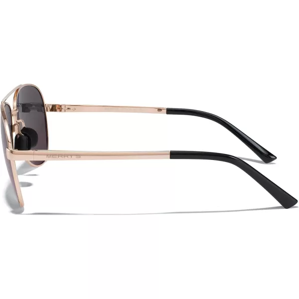 MERRYS Aviator Sunglasses for Men Women  Polarized Driving Sun glasses Mirrored Lens UV 400 Protection 58 MMRose Gold FrameGray Purple Lens