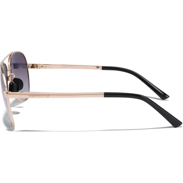 MERRYS Aviator Sunglasses for Men Women  Polarized Driving Sun glasses Mirrored Lens UV 400 Protection 58 MMRose Gold FramePurple Gradient Lens