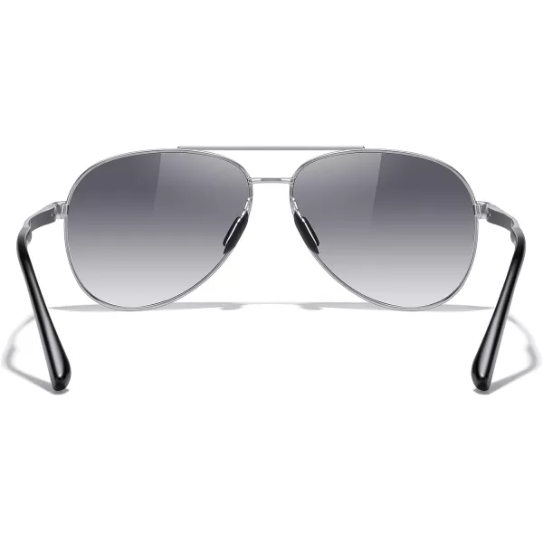 MERRYS Aviator Sunglasses for Men Women  Polarized Driving Sun glasses Mirrored Lens UV 400 Protection 58 MMSilver FrameBlack Gradient Lens