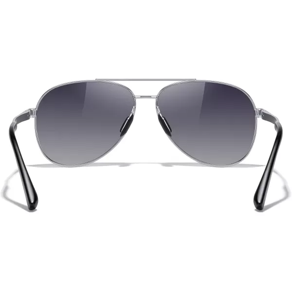 MERRYS Aviator Sunglasses for Men Women  Polarized Driving Sun glasses Mirrored Lens UV 400 Protection 58 MMSilver FrameGray Gradient Lens
