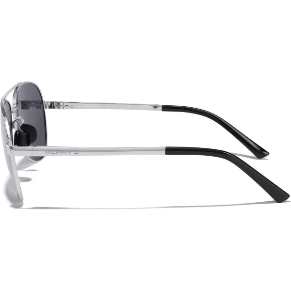 MERRYS Aviator Sunglasses for Men Women  Polarized Driving Sun glasses Mirrored Lens UV 400 Protection 58 MMSilver FrameSilver Mirror Lens