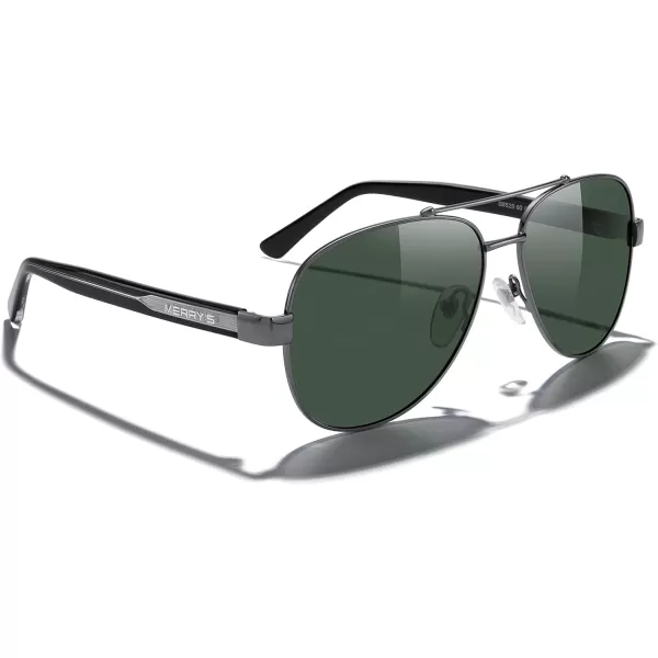 MERRYS Aviator Sunglasses for Men Women Polarized Shades Acetate Temple S8528Gray FrameG15 LensBlacksivler Temples