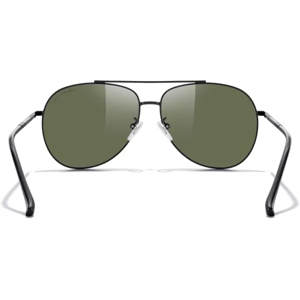 MERRYS Aviator Sunglasses for Women Men Polarized Mirror Lens with Case  Polarized Driving Sun glasses 60 MMBlack FrameBlue Mirror Lens
