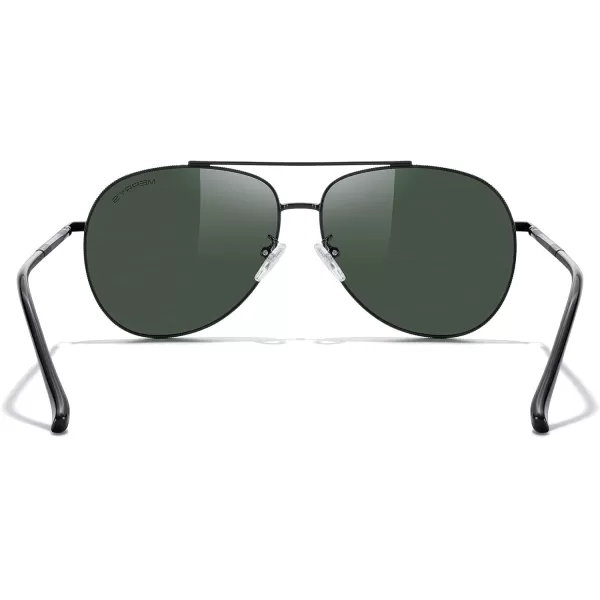 MERRYS Aviator Sunglasses for Women Men Polarized Mirror Lens with Case  Polarized Driving Sun glasses 60 MMBlack FrameG15 Lens