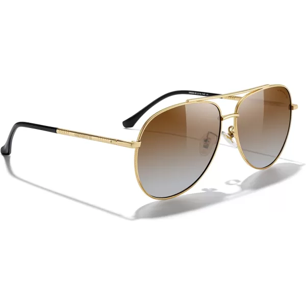 MERRYS Aviator Sunglasses for Women Men Polarized Mirror Lens with Case  Polarized Driving Sun glasses 60 MMGold FrameBrown Gradient Lens