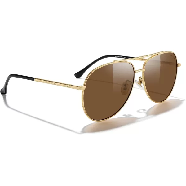 MERRYS Aviator Sunglasses for Women Men Polarized Mirror Lens with Case  Polarized Driving Sun glasses 60 MMGold FrameBrown Lens