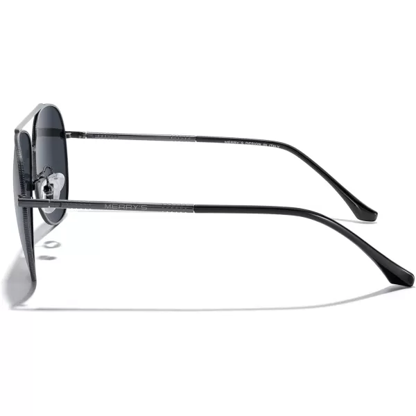 MERRYS Aviator Sunglasses for Women Men Polarized Mirror Lens with Case  Polarized Driving Sun glasses 60 MMGray FrameBlack Lens