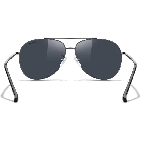 MERRYS Aviator Sunglasses for Women Men Polarized Mirror Lens with Case  Polarized Driving Sun glasses 60 MMGray FrameBlack Lens