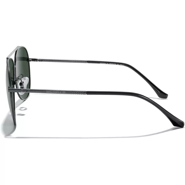 MERRYS Aviator Sunglasses for Women Men Polarized Mirror Lens with Case  Polarized Driving Sun glasses 60 MMGray FrameG15 Lens