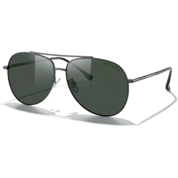 MERRYS Aviator Sunglasses for Women Men Polarized Mirror Lens with Case  Polarized Driving Sun glasses 60 MMGray FrameG15 Lens