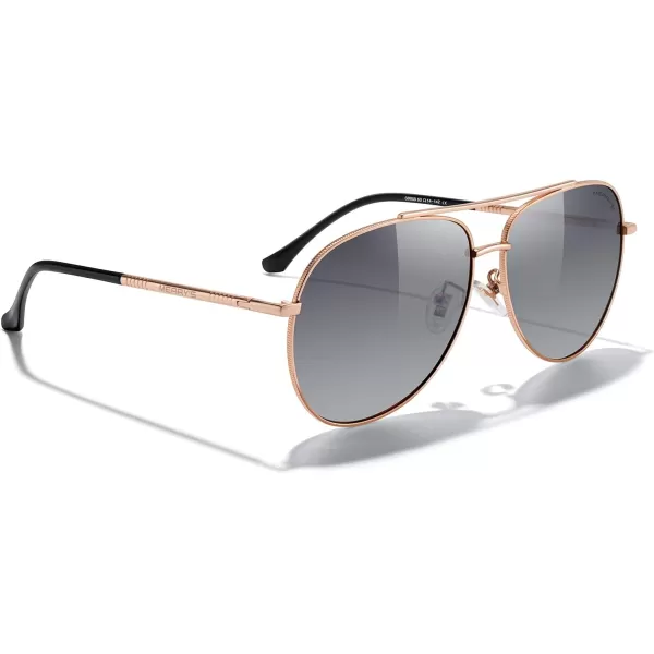 MERRYS Aviator Sunglasses for Women Men Polarized Mirror Lens with Case  Polarized Driving Sun glasses 60 MMRose Gold FrameGray Gradient Lens