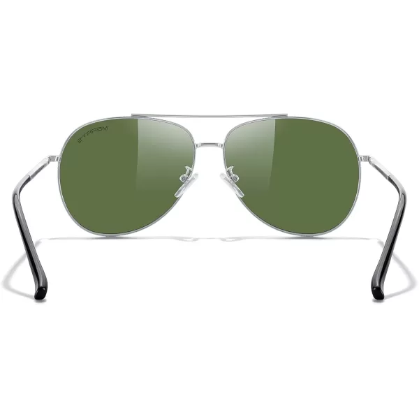 MERRYS Aviator Sunglasses for Women Men Polarized Mirror Lens with Case  Polarized Driving Sun glasses 60 MMSilver FramePurple Mirror Lens