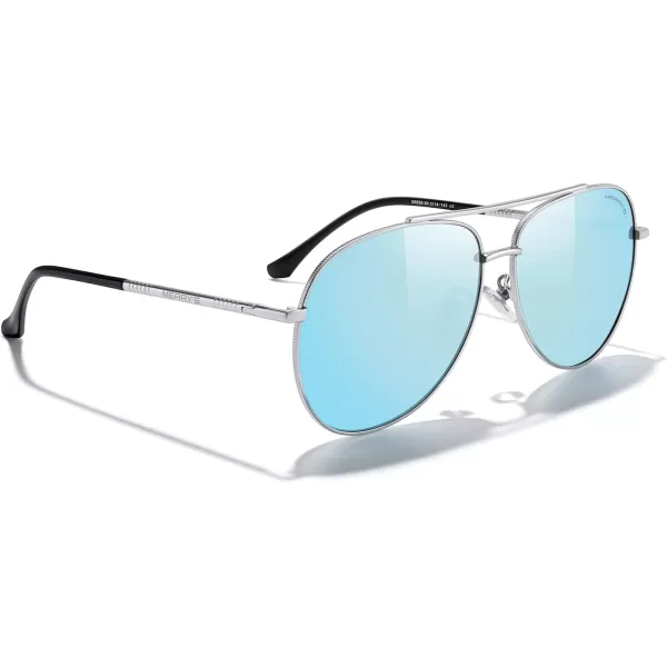 MERRYS Aviator Sunglasses for Women Men Polarized Mirror Lens with Case  Polarized Driving Sun glasses 60 MMSilver FrameSky Blue Mirror Lens