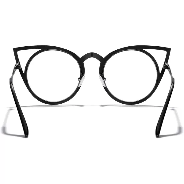 MERRYS Cat Eye Sunglasses Round Metal CutOut Flash Mirror Lens Sun glasses S8064Transparent