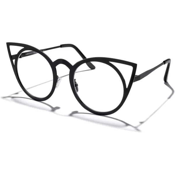 MERRYS Cat Eye Sunglasses Round Metal CutOut Flash Mirror Lens Sun glasses S8064Transparent